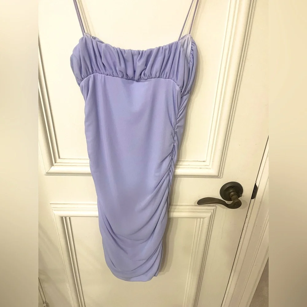 🎉HP🎉Princess Polly Penney Lilac Shirred Mini Dress US 4 - Picture 2 of 6